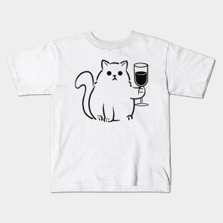 Wine Time with Cat Kids T-Shirt